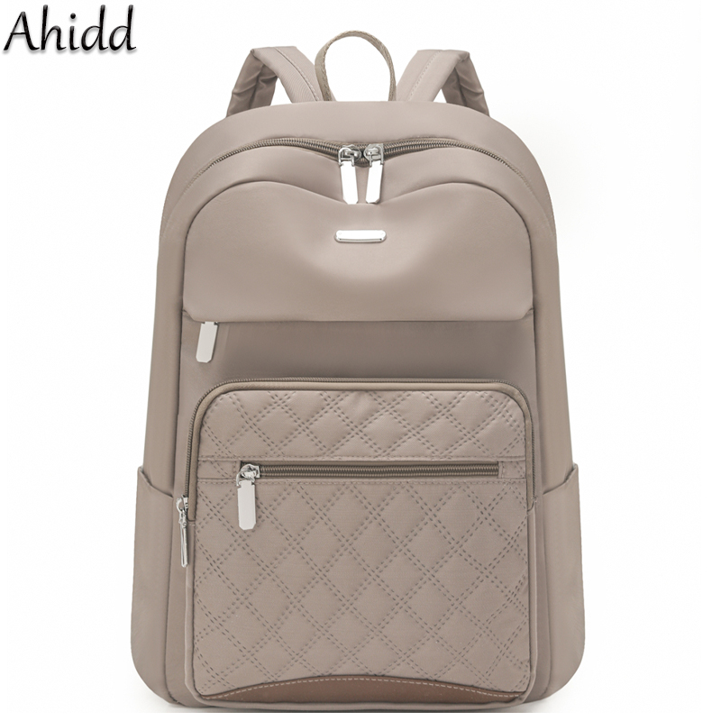 Shoulder Bag Slouchy - ファッションチェック柄通勤デイパック女性防水ナイロンバックパック大容量スクールバッグラップトップバッグ軽量旅行リュックサック