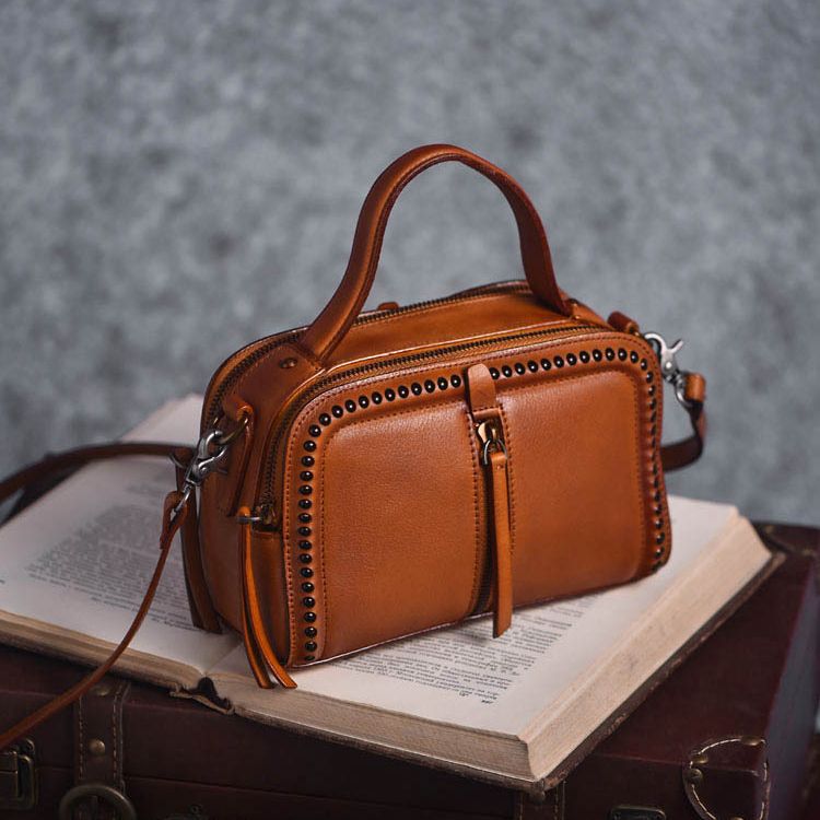 Luxury Bags Hand Painted - 2026 レトロ手描き多層式大容量ハンドバッグ レディースカジュアル通勤クロスボディデザイナー高級バッグ