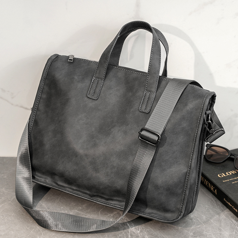 Luxury Bags For Men - カジュアルビジネスメンズハンドバッグファッション大容量ブリーフケースショルダーストラップ付き男性クロスドヨーバッグ高級PUレザーラップトップバッグ