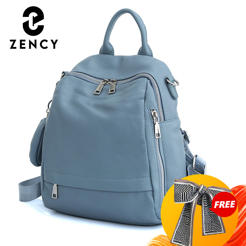 Shoulder Bag Slouchy - Zency レディース 本革バックパック 高品質スクールバッグ 旅行用 女性用