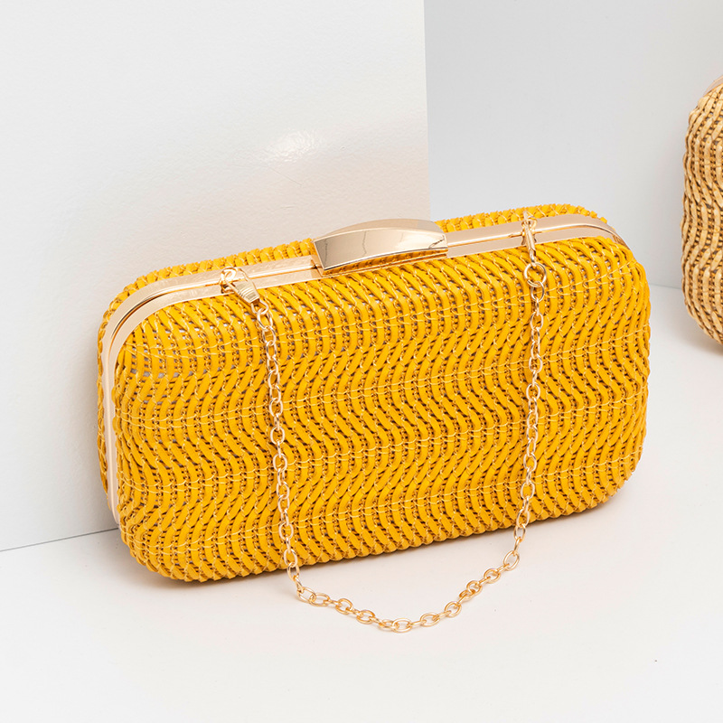 Luxury Bags Yellow - 女性のための黄色のストローでカジュアルなハンドバッグ,手織りのショルダーバッグ,豪華なクラッチ,パーティー,高品質