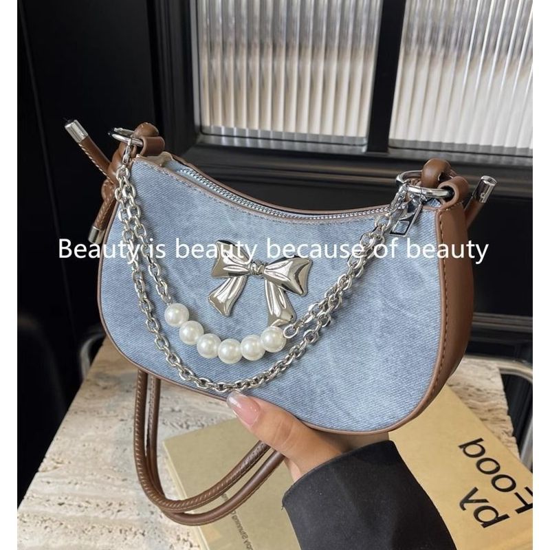 Luxury Bags Sell - 高品質人気販売卸売ニッチデザインパールボウ軽量ショルダーバッグファッション高級チェーンピーバッグクロスボディバッグ女性用