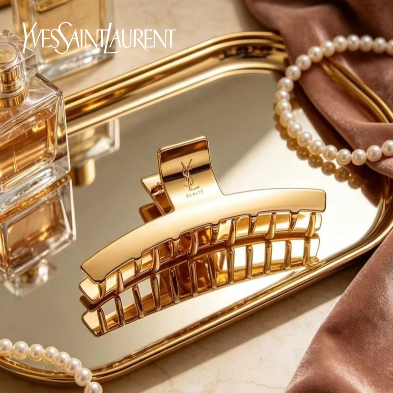 Women Luxury Bags Ysl - YSL サンローラン ヘアーバレッタ ゴールドメタルクリップ、フランス製 フランスの高級品 オリジナルボックス