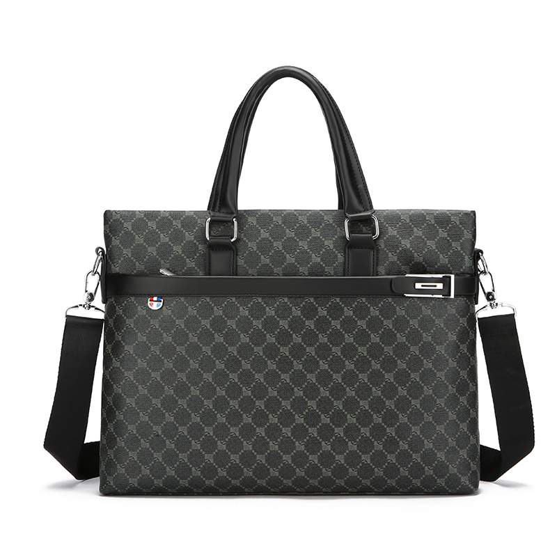Luxury Bags For Men - メンズプリントPUレザービジネスブリーフケースハンドバッグ、ラップトップバッグ、男性用リュックサック、高級デザイナーバッグ、 서류가방（書類バッグ）