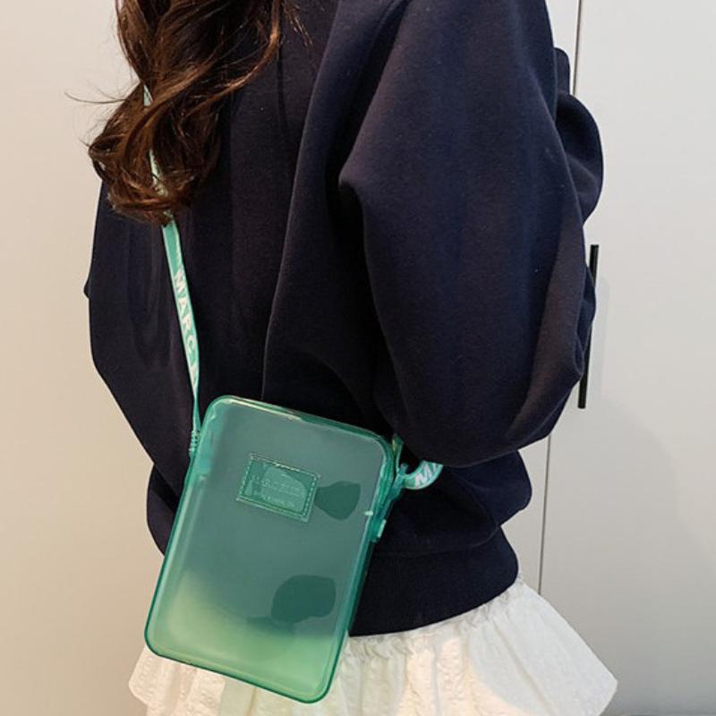 Shoulder Bag Slouchy - 新しいファッショナブルな PVC メッセンジャーバッグ透明ショルダーバッグ防水スクエアバッグハンドバッグ電話バッグ女性口紅キー収納袋