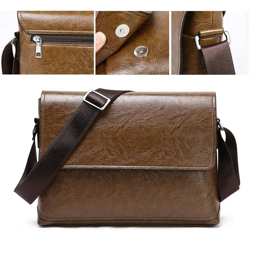 高級PUレザー クロスボディバッグ 多機能 ヴィンテージ メ - Luxury Bags For Men のレビューと価格