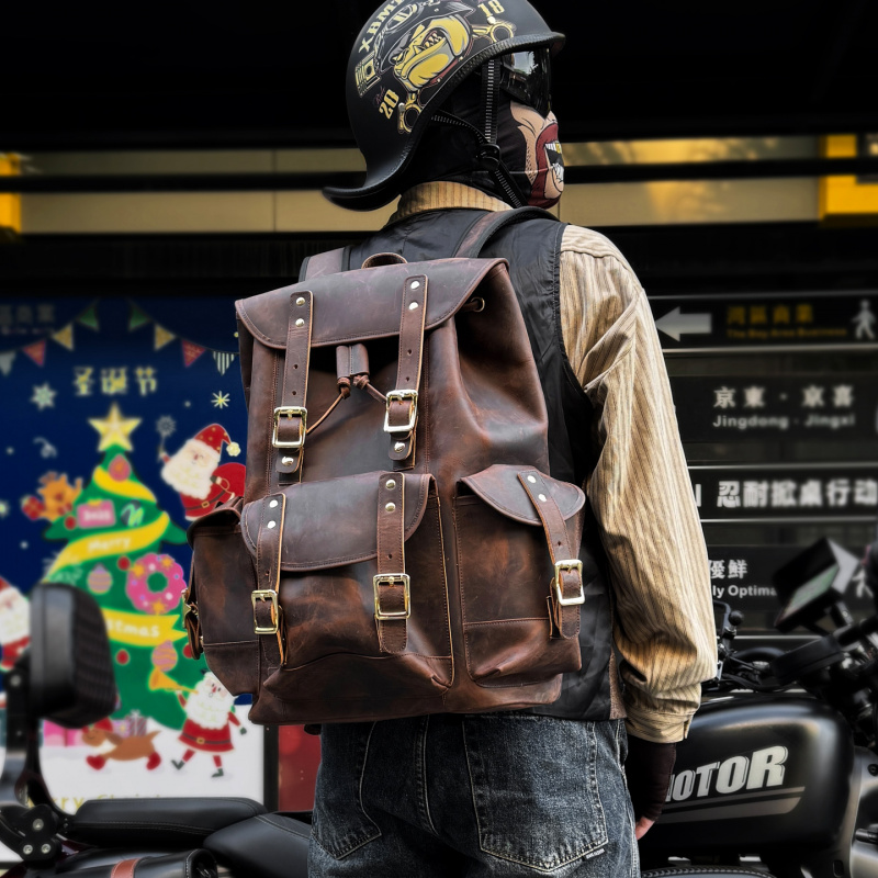 新着革バックパック高級男性本物の牛革トラベルバッグ男性ヴィン - Luxury Bags For Men のレビューと価格