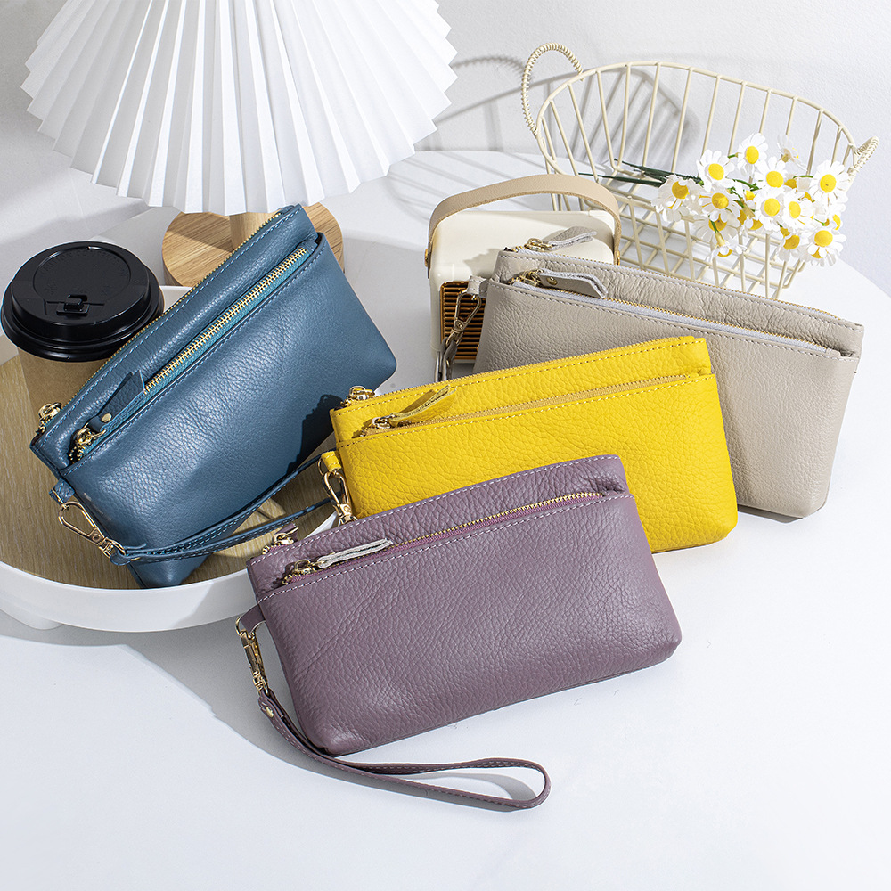 2026 ソフト本革ロングリストクラッチバッグ 女性用、都会 - Wristlet Wallet Zipper のレビューと価格