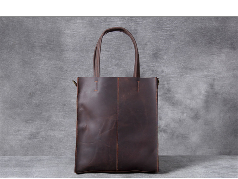 ヴィンテージ本革メンズハンドトートバッグシンプルなクレイジー - Luxury Bags For School のレビューと価格