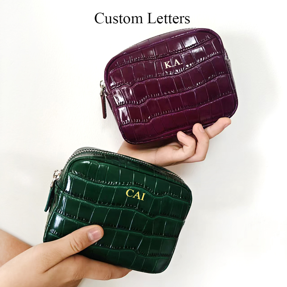 高級感のある小さなモッククロコダイルレザー製ジップポーチ、名 - Luxury Ziploc Bags のレビューと価格