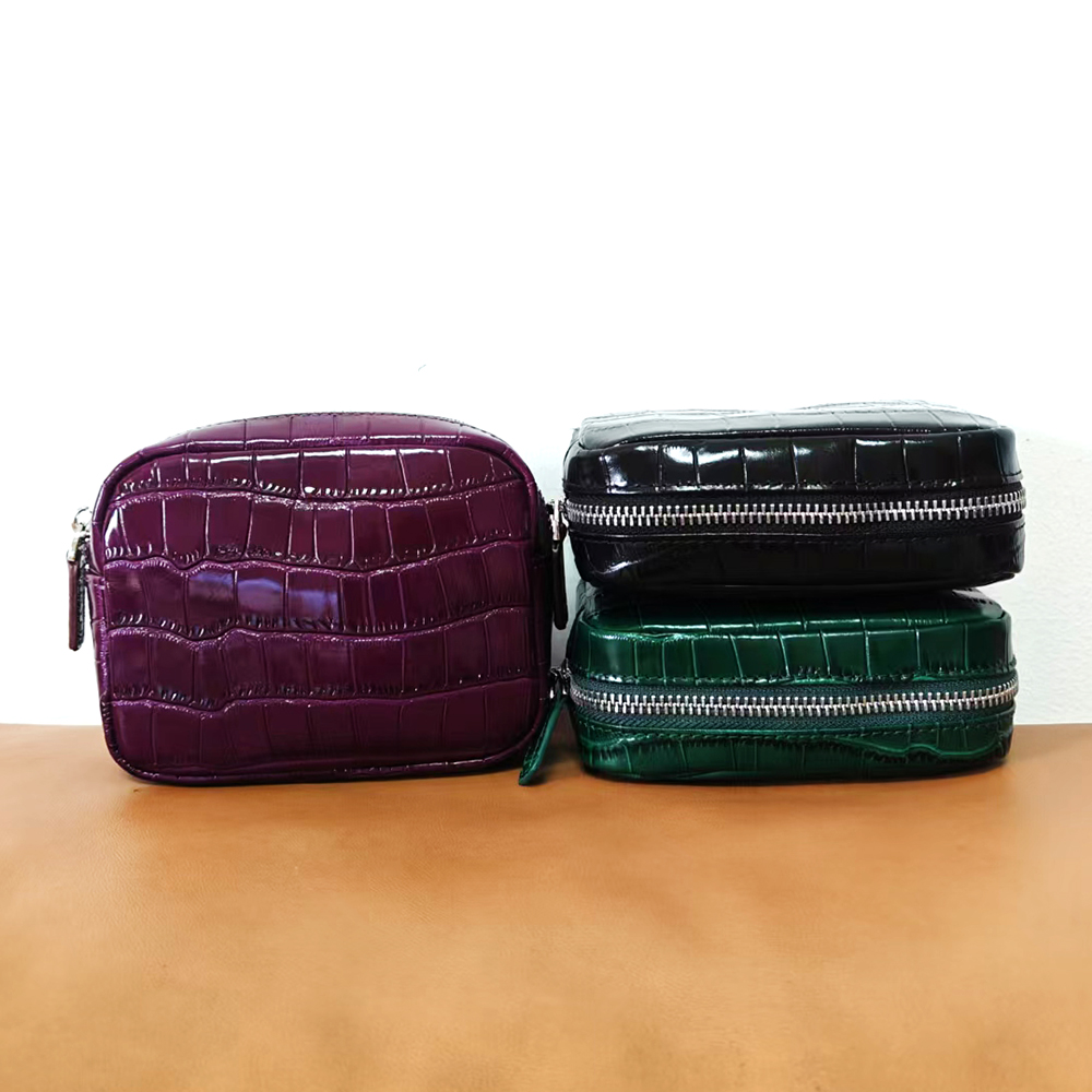 高級感のある小さなモッククロコダイルレザー製ジップポーチ、名 - Luxury Ziploc Bags のレビューと価格