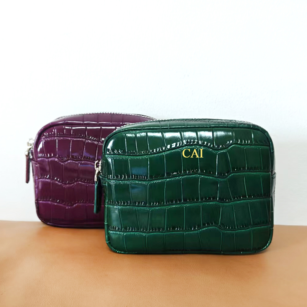 高級感のある小さなモッククロコダイルレザー製ジップポーチ、名 - Luxury Ziploc Bags のレビューと価格