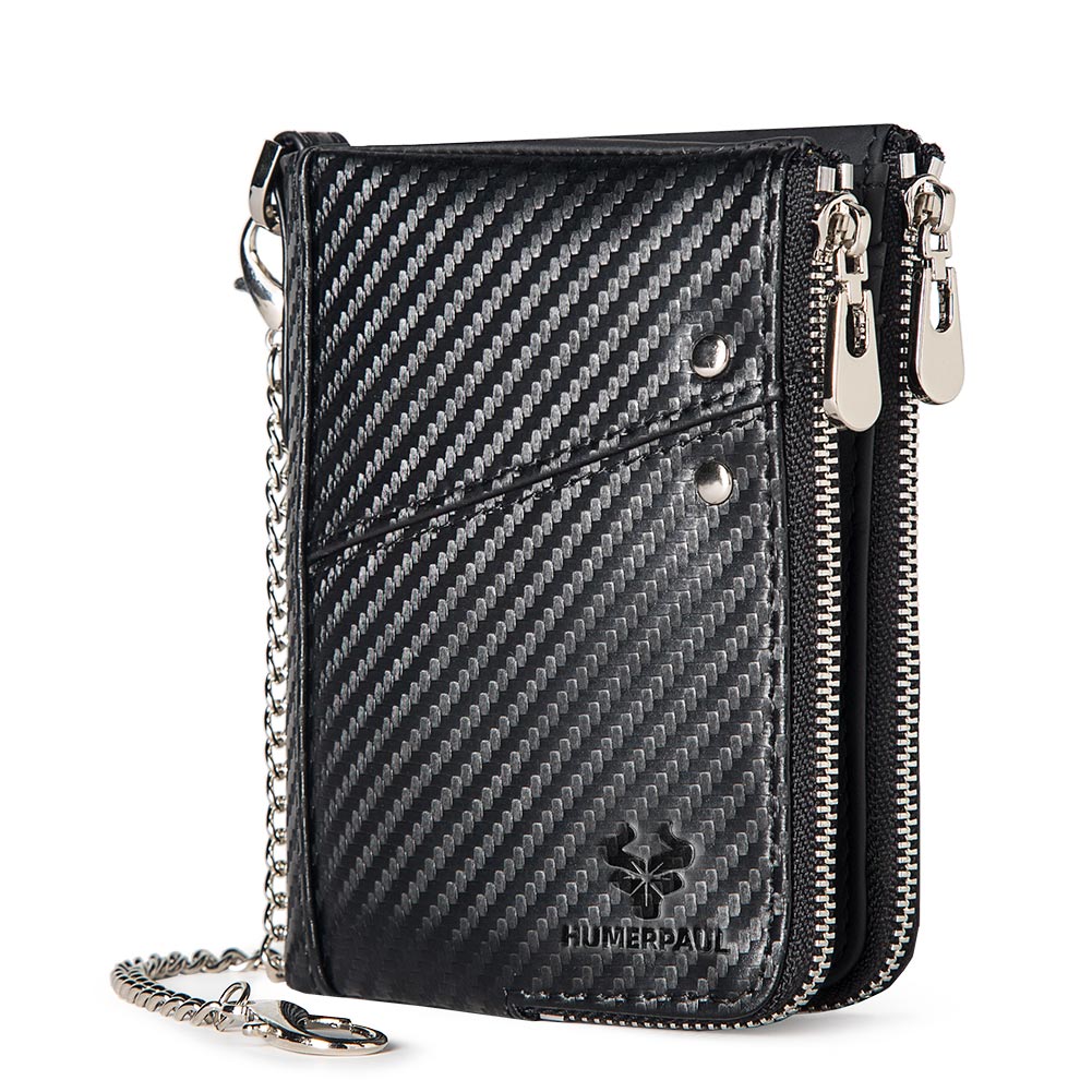 Gzcz-男性用ダブルジッパーレザーウォレット,コインポケッ - Luxury Bags Sell のレビューと価格