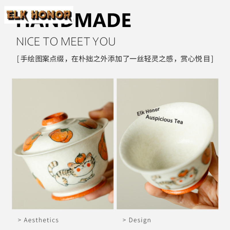 手描きの柿模様トラベルティーセットキット、高級茶道具セット、 - Luxury Bags Hand Painted のレビューと価格
