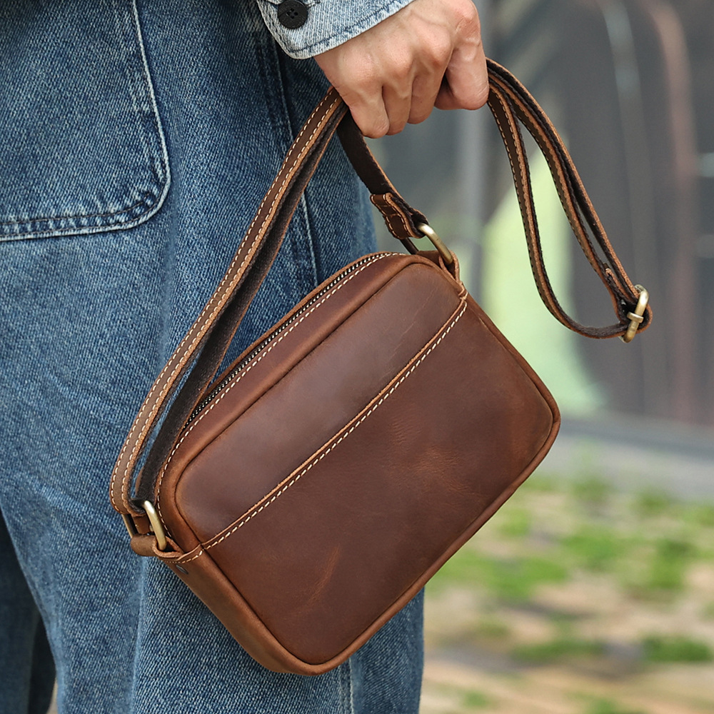 高級本革メッセンジャーバッグ メンズ ヴィンテージレザー ク - Luxury Bags For Men のレビューと価格
