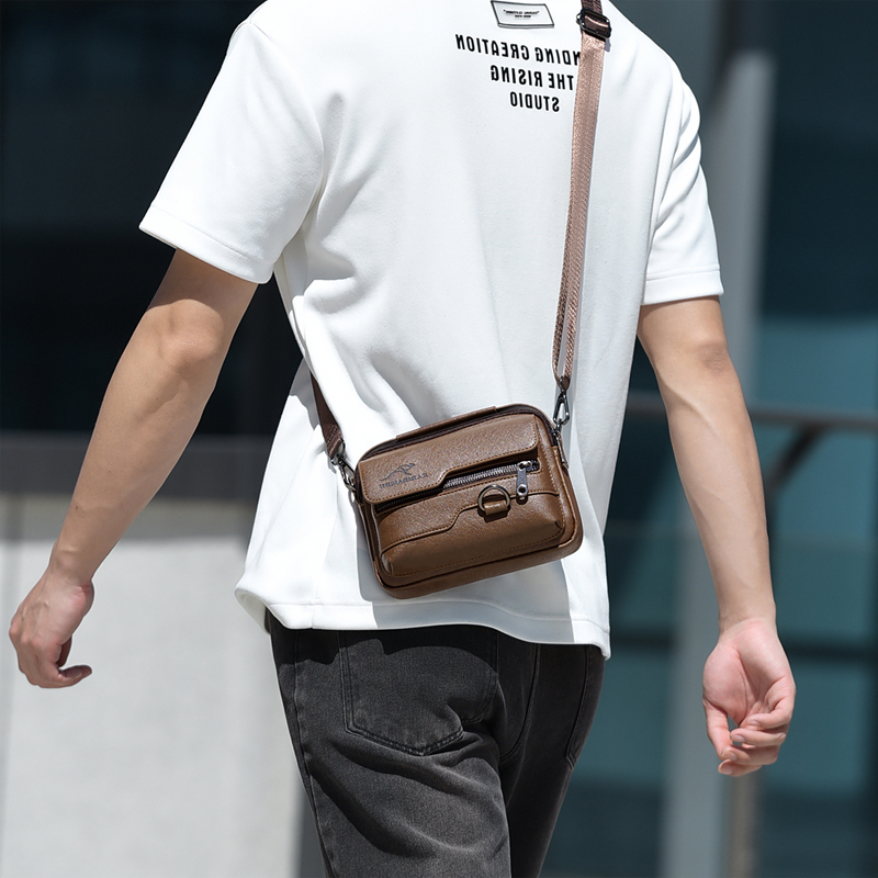 高級カンガルーブランドメッセンジャーバッグ男性革カジュアルク - Luxury Bags For Men のレビューと価格