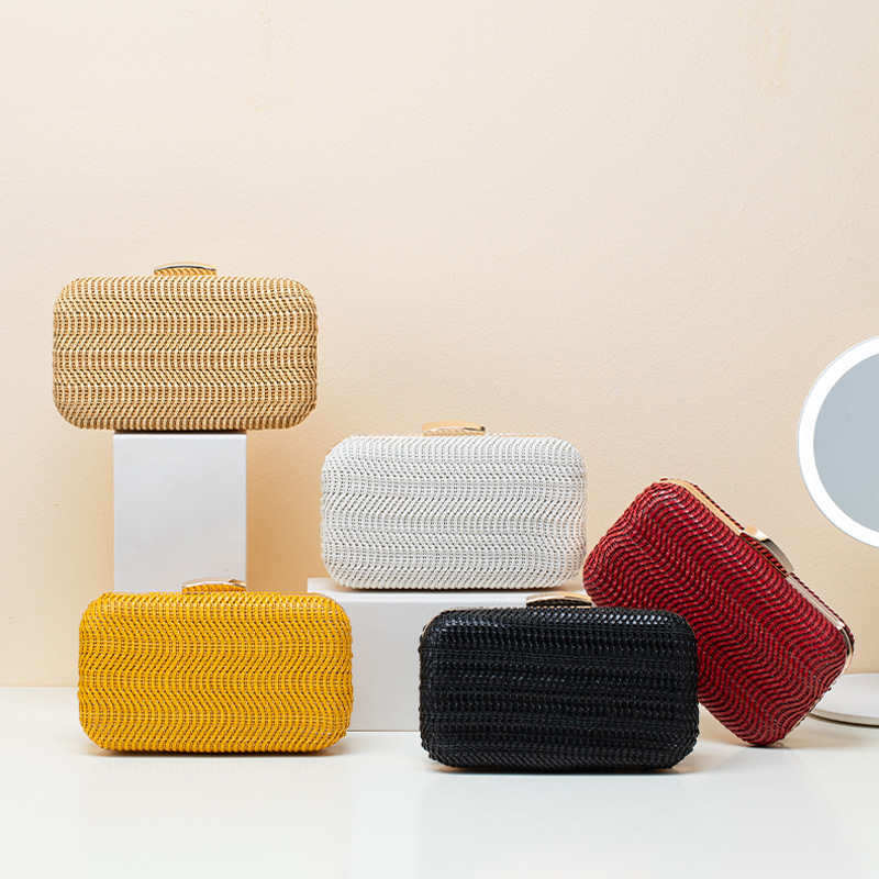 女性のための黄色のストローでカジュアルなハンドバッグ,手織り - Luxury Bags Yellow のレビューと価格
