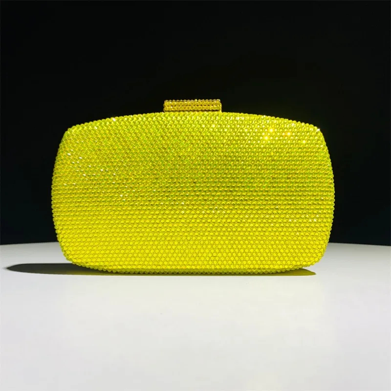 女性のための高級ラインストーンハンドバッグ,エレガントなイブ - Luxury Bags Yellow のレビューと価格