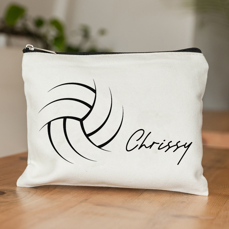 バレーボールパターンのパーソナライズされたメイクアップバッグ - Wristlet Wallet Zipper のレビューと価格