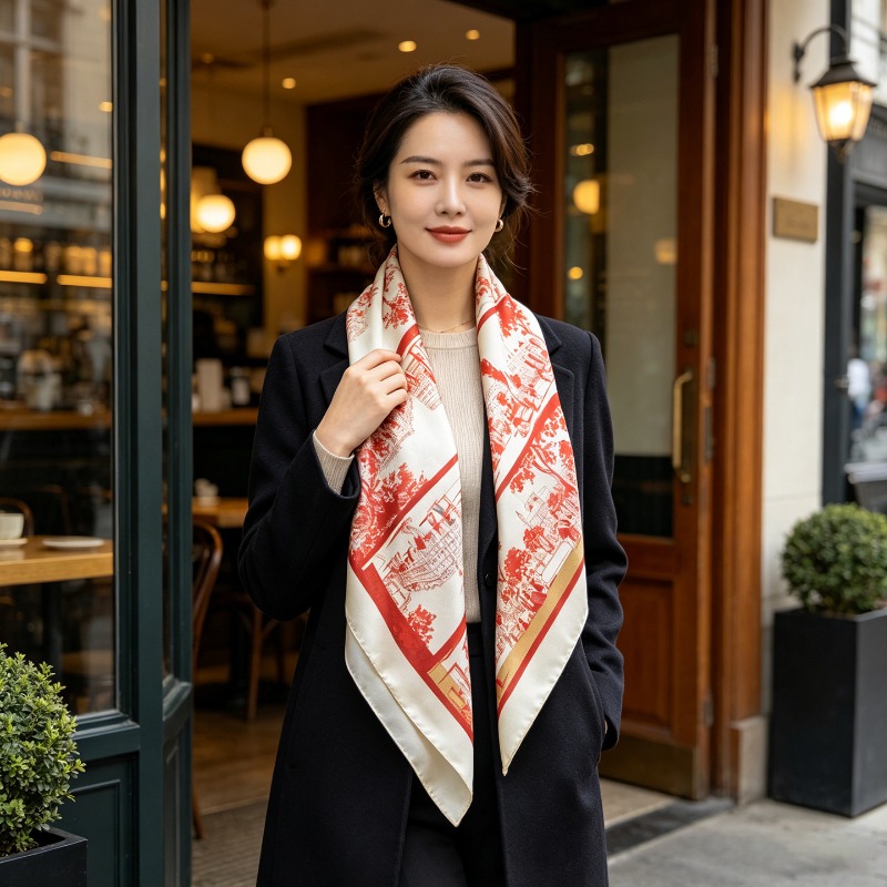 高級100%純粋マルベリーシルクスクエアスカーフ90X90c - Shoulder Bag Slouchy のレビューと価格