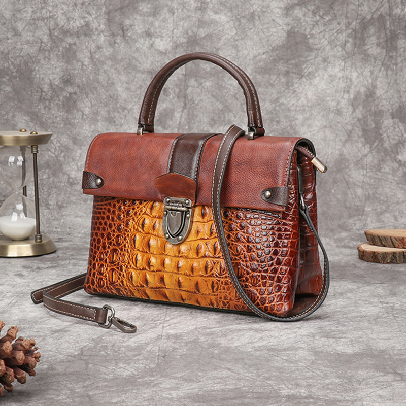Johnature レトロアリゲーターパターン高級ハンドバッ - Luxury Bags Hand Painted のレビューと価格