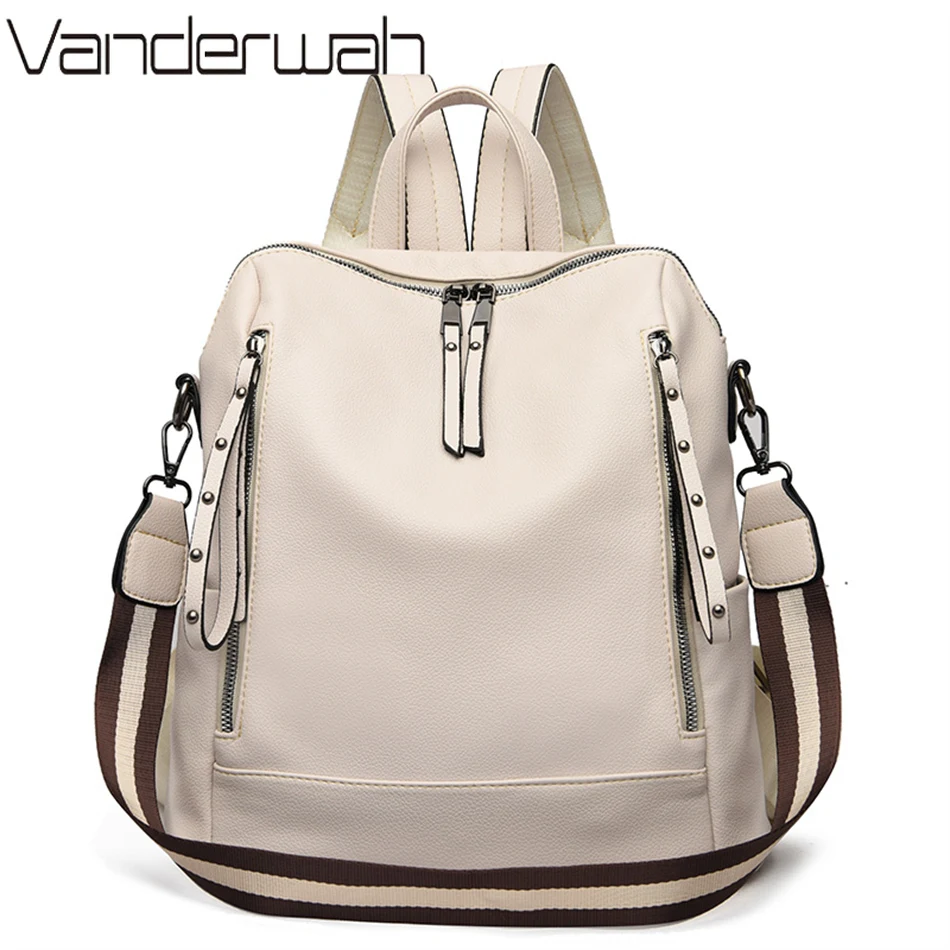 デラックスブランドのソフトレザーバックパック,防水,プレッピ - Luxury Bags For School のレビューと価格