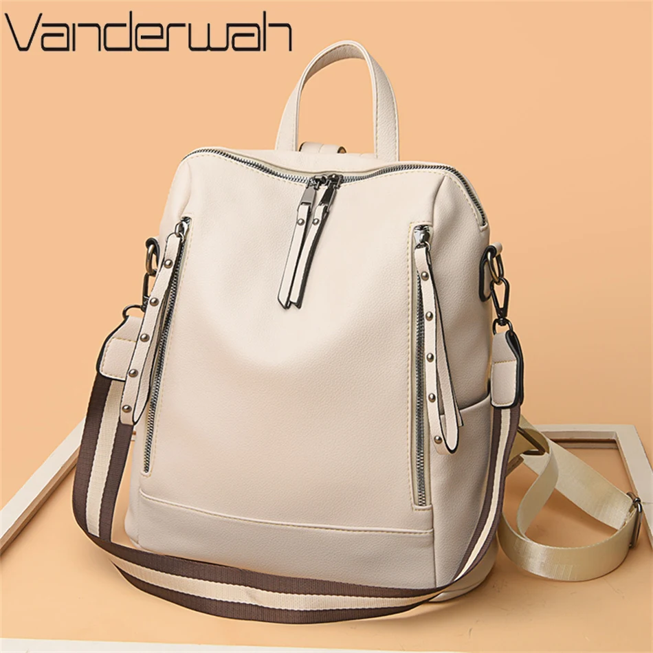 デラックスブランドのソフトレザーバックパック,防水,プレッピ - Luxury Bags For School のレビューと価格