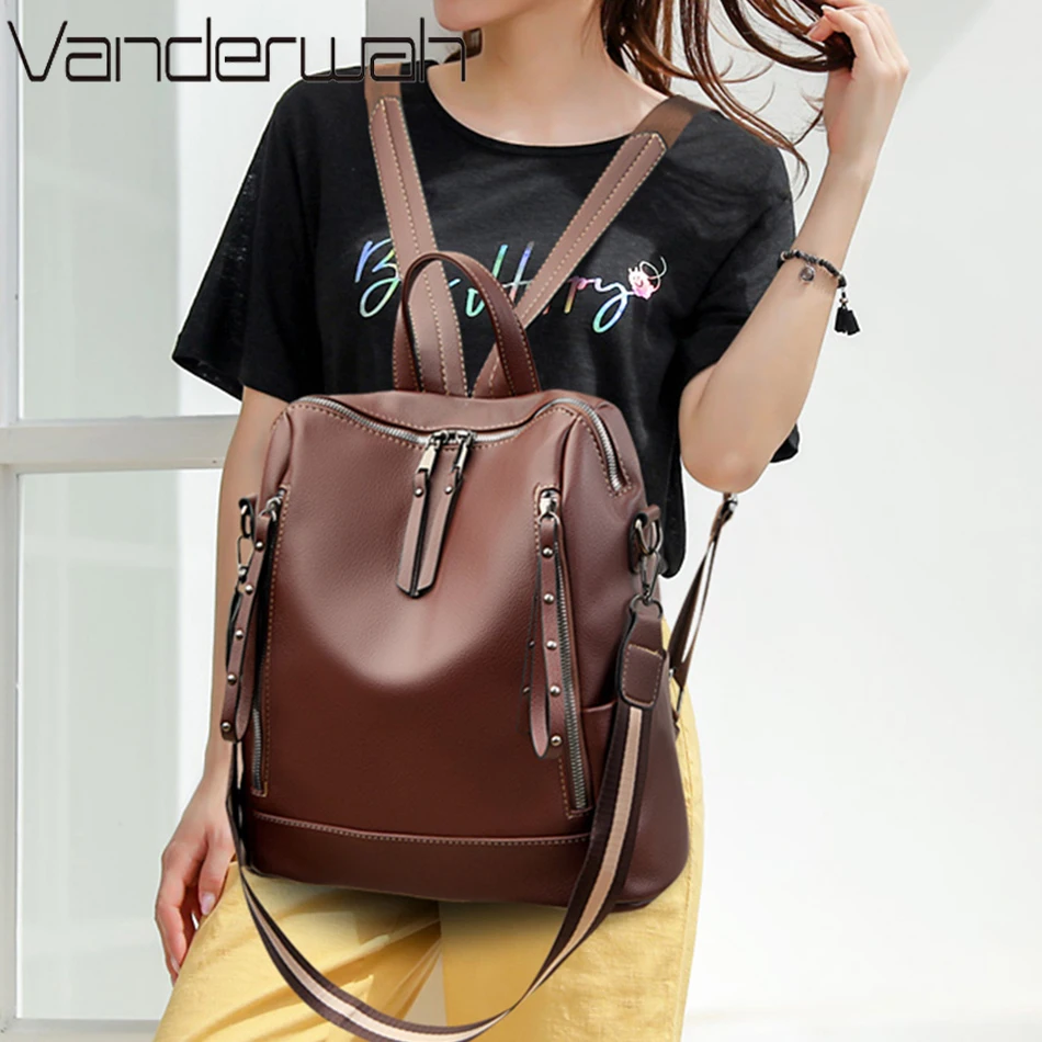 デラックスブランドのソフトレザーバックパック,防水,プレッピ - Luxury Bags For School のレビューと価格