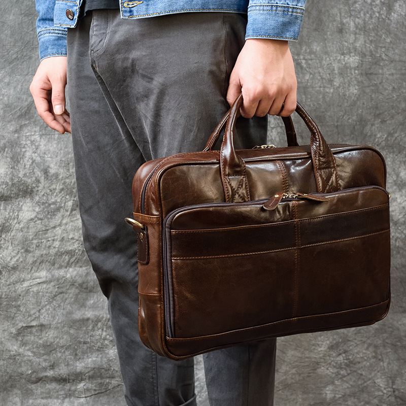 本革のメンズラップトップバッグ,ブリーフケース,ショルダーバ - Luxury Bags For Men のレビューと価格