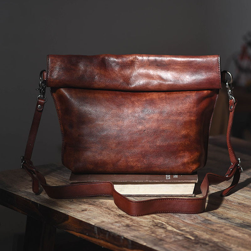 男性用の本物の牛革メッセンジャーバッグ,本物の牛革製の折りた - Luxury Bags For Men のレビューと価格