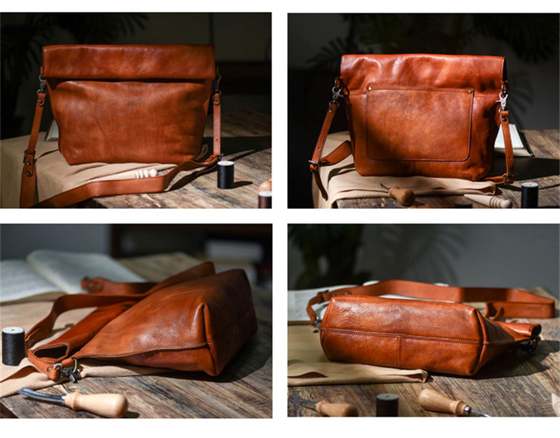 男性用の本物の牛革メッセンジャーバッグ,本物の牛革製の折りた - Luxury Bags For Men のレビューと価格