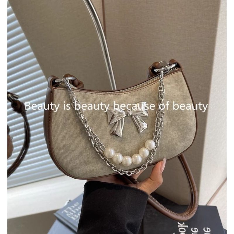 高品質人気販売卸売ニッチデザインパールボウ軽量ショルダーバッ - Luxury Bags Sell のレビューと価格