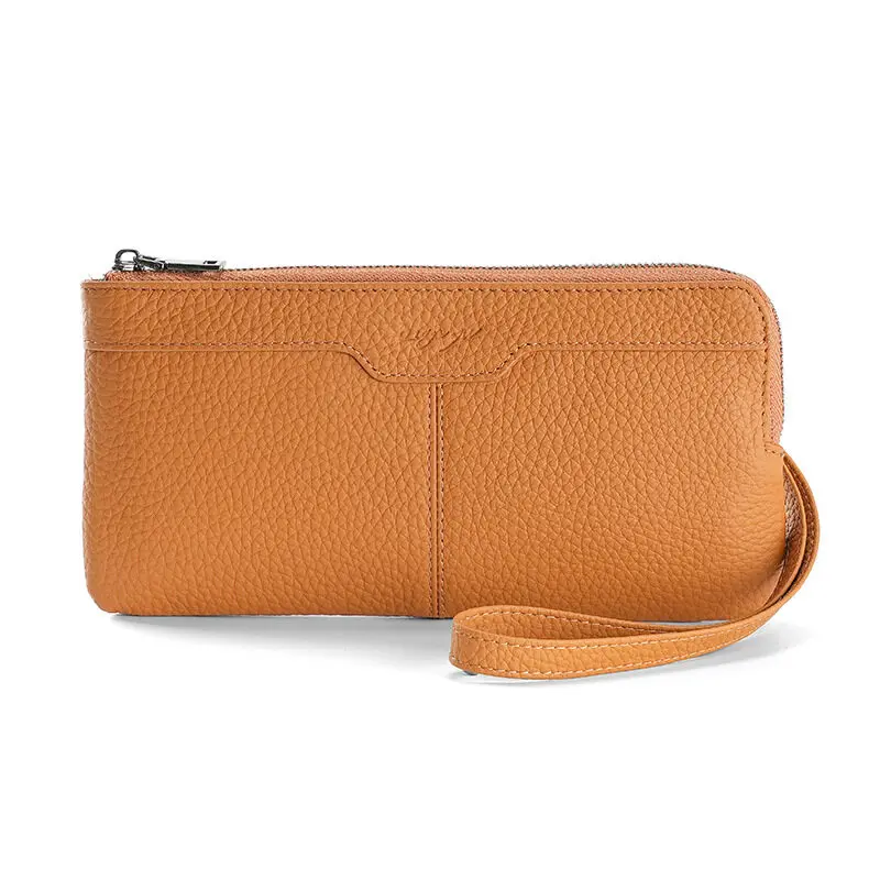 男性と女性のための本物の革のリストレットウォレット、携帯電話 - Wristlet Wallet Zipper のレビューと価格
