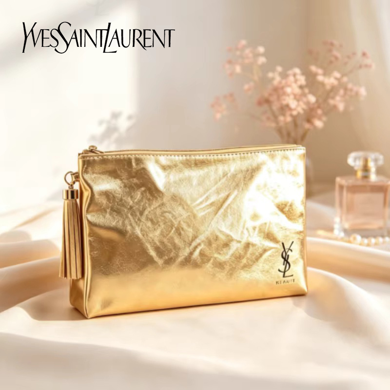 YSLゴールデンコスメティックバッグ、携帯用防水多機能ポーチ - Women Luxury Bags Ysl のレビューと価格