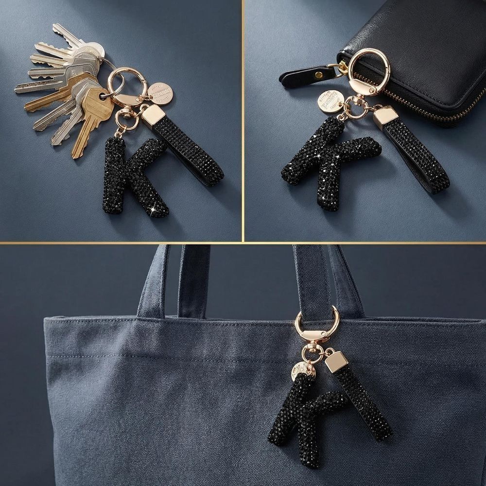 スタイリッシュな幸運のお守りレターキーホルダー、豪華な光沢の - Luxury Bags Yellow のレビューと価格