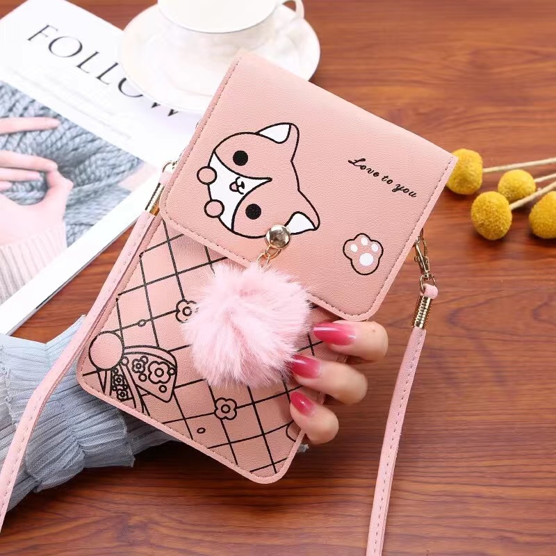 かわいい漫画柄のタッチスクリーン対応スマホバッグ 女性用 - - Shoulder Bag Slouchy のレビューと価格