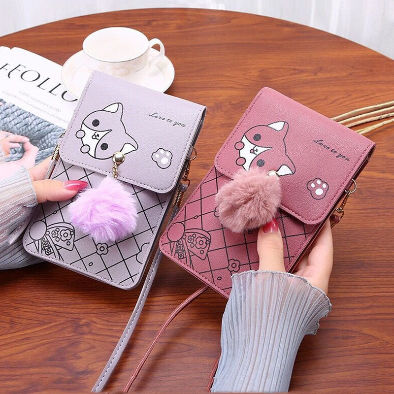 かわいい漫画柄のタッチスクリーン対応スマホバッグ 女性用 - - Shoulder Bag Slouchy のレビューと価格