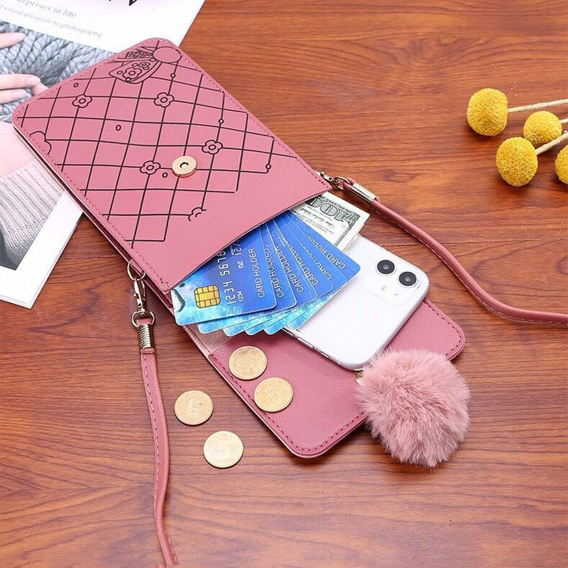 かわいい漫画柄のタッチスクリーン対応スマホバッグ 女性用 - - Shoulder Bag Slouchy のレビューと価格