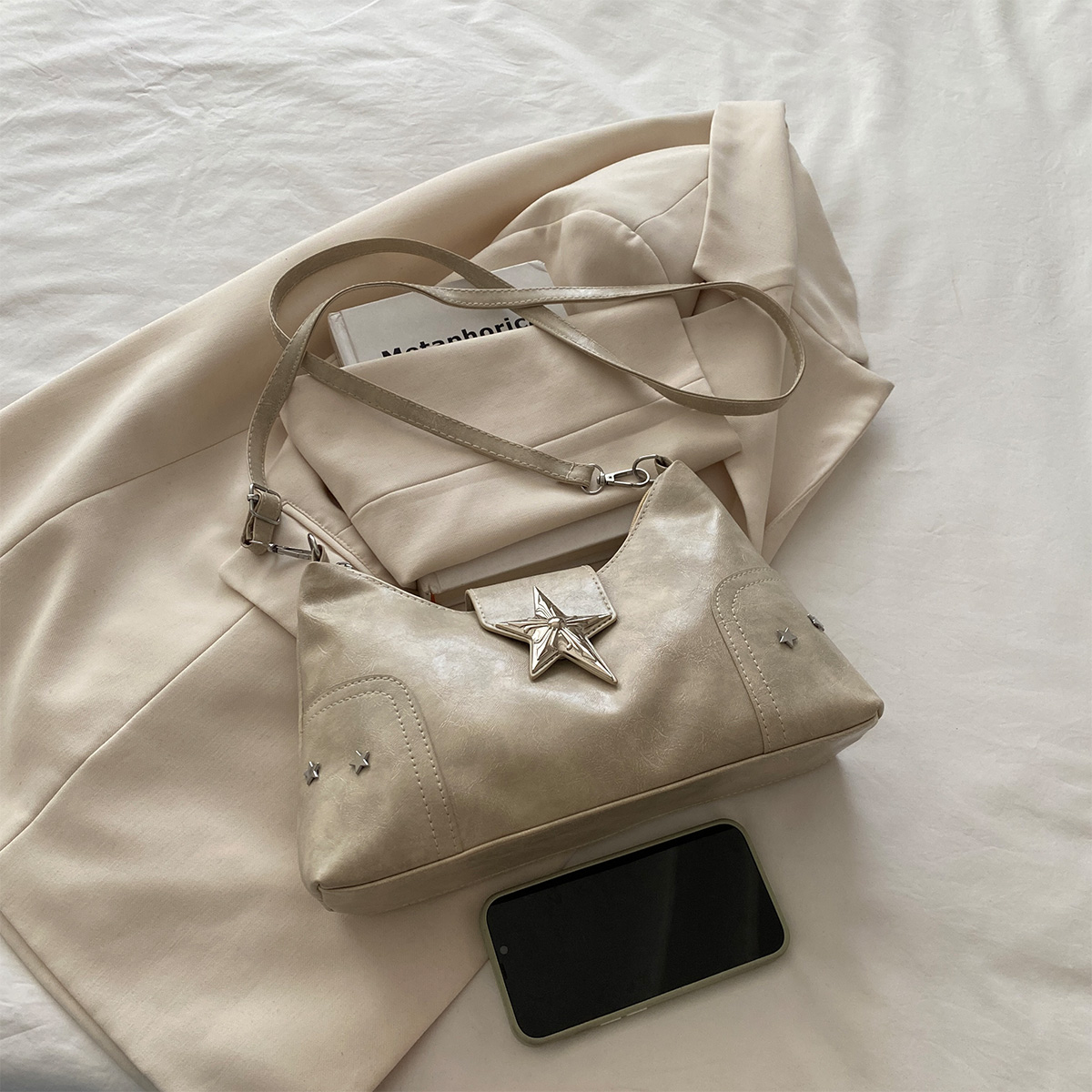 Y2K ヴィンテージ ショルダーバッグ ソフト PU ソリッ - Shoulder Bag Slouchy のレビューと価格