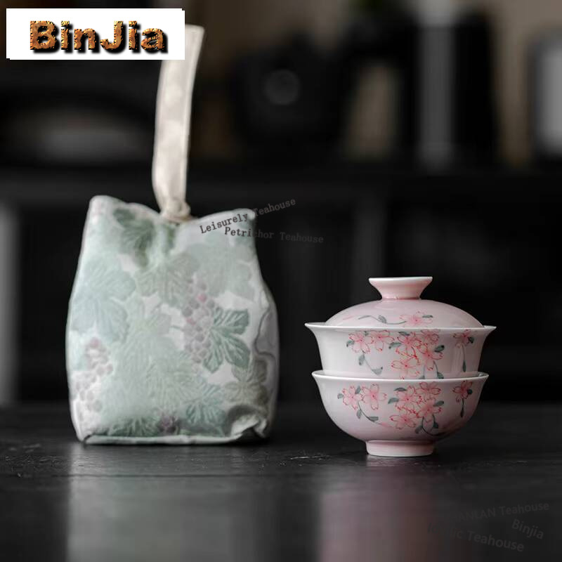 手描きの桜のお茶セット,豪華なキット,お茶作り,キャンプ,屋 - Luxury Bags Hand Painted のレビューと価格