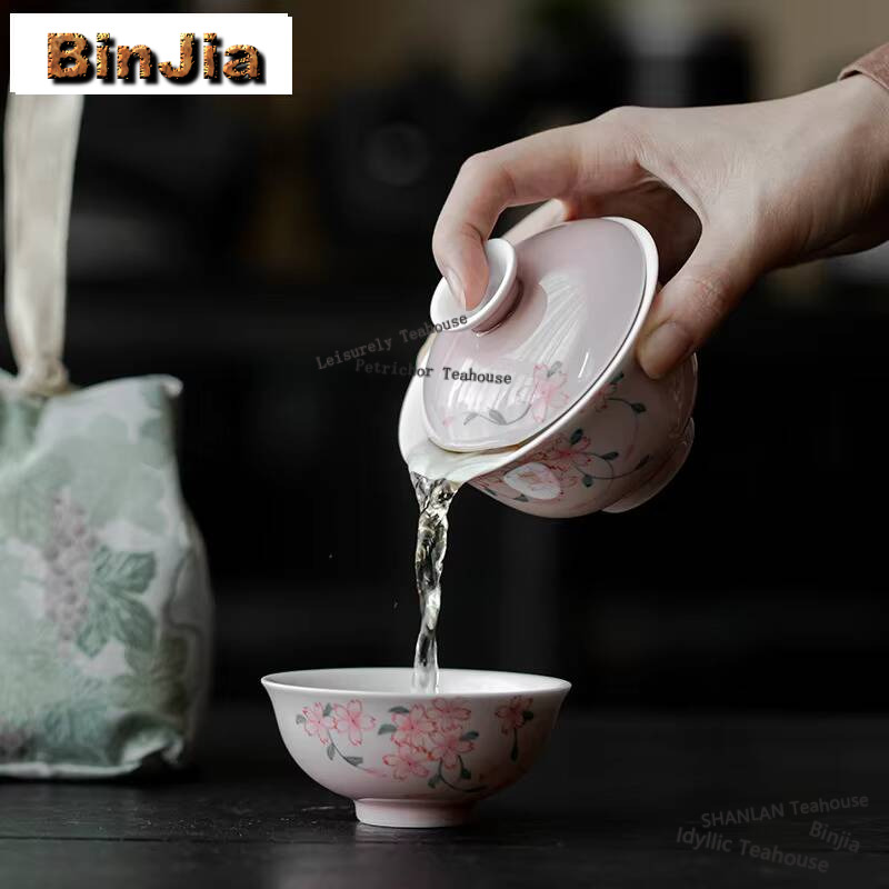手描きの桜のお茶セット,豪華なキット,お茶作り,キャンプ,屋 - Luxury Bags Hand Painted のレビューと価格