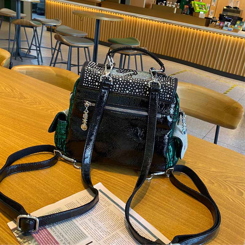 女性用バックパック,大容量ショルダーバッグ,合成皮革,ダイヤ - Luxury Bags For School のレビューと価格