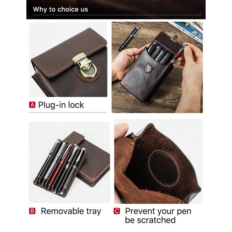 5スロット高級本革ペンケース、取り外し可能なペン トレイ ホ - Luxury Bags For School のレビューと価格