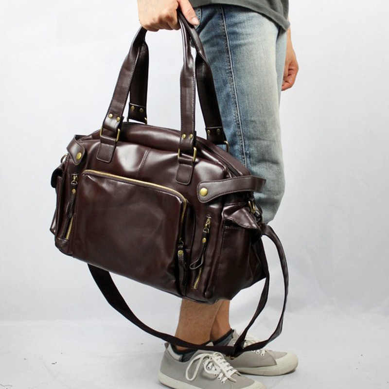 カジュアルボストンハンドバッグメンズ高級デザイン PU レザ - Luxury Bags For Men のレビューと価格