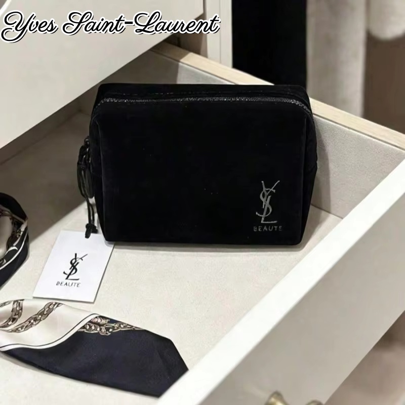 YSLスタイル ブラックプリント 化粧品収納バッグ 高級ジッ - Women Luxury Bags Ysl のレビューと価格